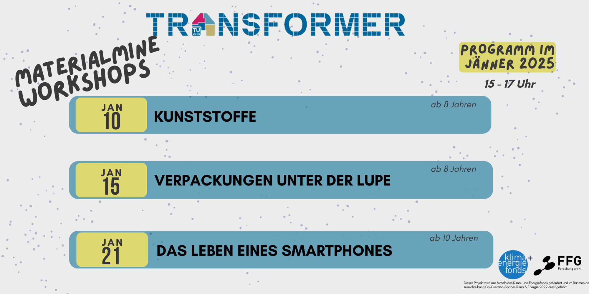 Materialmine Workshops im Jänner