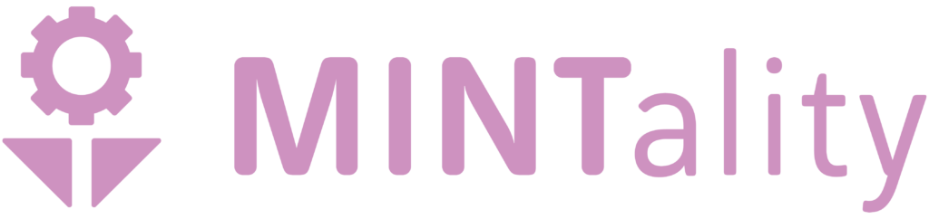 Blume und Schriftzug MINTality als Logo 