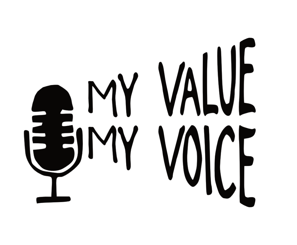 Mikrofon und Text mit My Value, My Voice