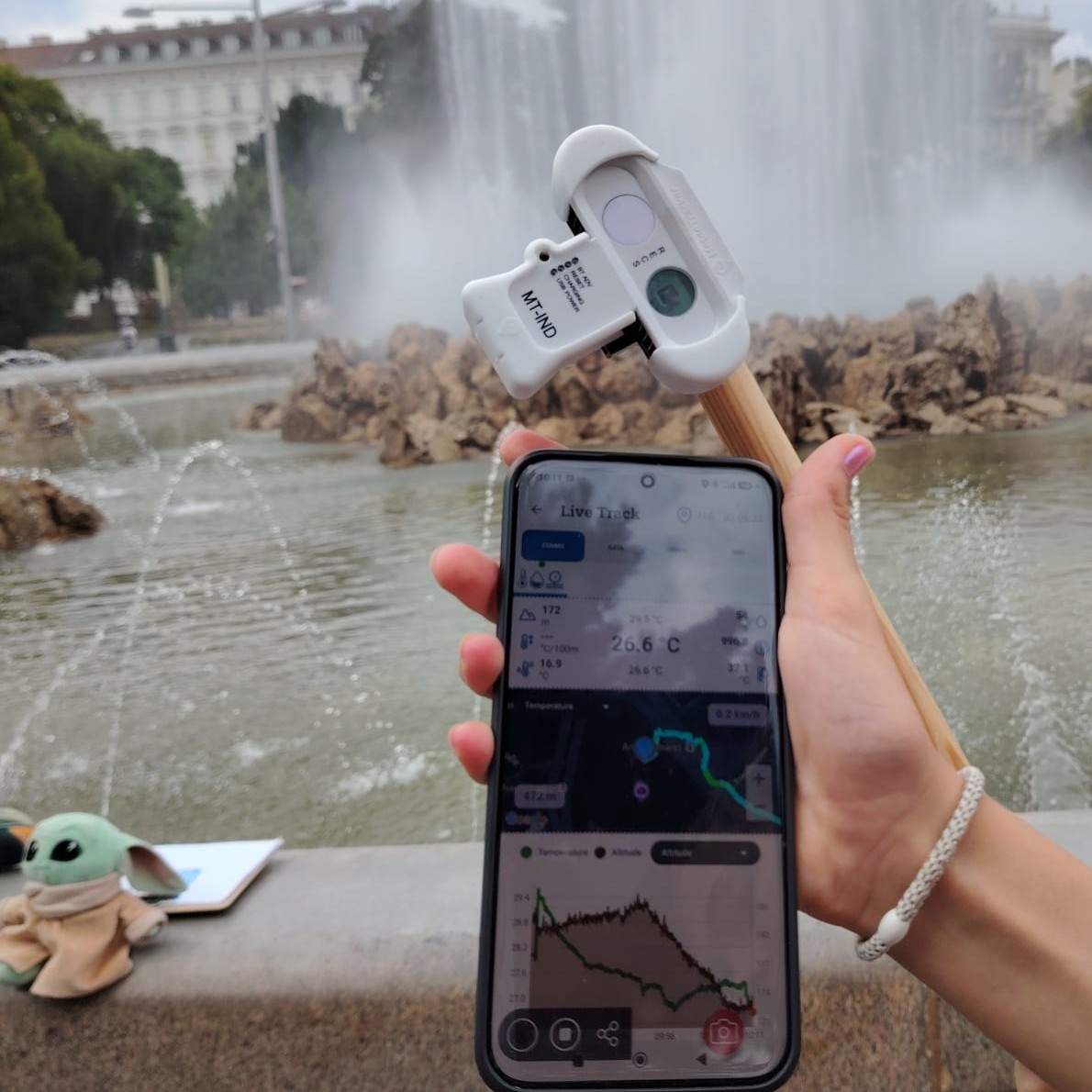 Wettermessgerät, gekopperlt mit Smartphone